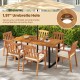 Acacia wood dining table for 6 with a 1.97" umbrella hole, perfect for outdoor dining and sunshade setup.
