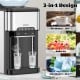 Ice maker with built-in water cooler, featuring hot and cold water options and bullet ice production for instant.