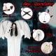 6.6 feet Halloween animatronic angel with light-up eyes, flapping wings, and poseable arms for indoor or covered.