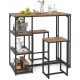 3-Piece Bar Table Set for 2 Bar-Height Dining Table with 2 Stools - Gallery View 4 of 11