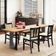 Farmhouse dining chair set featuring rubber wood legs and cane backs, ideal for stylish dining room decor.