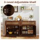 Sideboard storage cabinet with rattan doors, featuring a spacious top, large drawer, and adjustable shelf for versatile.