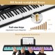 88-key foldable electric piano with semi-weighted keys, dual keyboard function, and portable design for easy storage.
