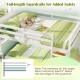 Full Over Full Bunk Bed in white with full-length guardrails, low-to-ground design for easy access and safety.