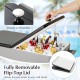 Portable gray patio cooler with removable flip-top lid, 80-quart capacity, and convenient bottle opener for easy access.
