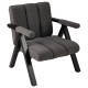 Oversized gray accent chair with metal frame, ergonomic armrests, and supportive sponge filling for comfortable seating.