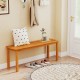 Acacia wood outdoor bench with slatted seat, designed for garden use, comfortably seating 2 people in a stylish.