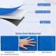 Close-up of the blue 8-16 FT trampoline pad featuring waterproof PVC, thick EPE foam, and tight stitches for safety.