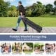 Portable wheeled storage bag for easy transport of the pop-up canopy tent, ideal for outdoor activities and events.