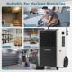 154 Pints commercial dehumidifier with pump, ideal for large spaces like basements and factories, featuring adjustable.
