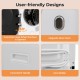 Magnetic door catch and convenient handle on the portable clothes dryer for easy access and safe operation.