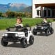 Kids ride-on truck car in black and white, featuring LED headlights and remote control for safe outdoor fun.
