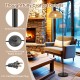 Arc floor lamp with a black metal pole and hanging lampshade, featuring a convenient foot switch for easy operation.