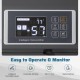 Control panel of the 154 Pints Commercial Dehumidifier showing humidity level and settings for easy monitoring.