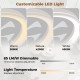 19-inch low-profile ceiling fan with customizable 3000-6500K dimmable LED light, ideal for rooms up to 215 sq.ft.