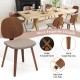 Wooden dining chair set of 2 with padded seats and walnut bentwood frame, ideal for dining rooms and kitchens.