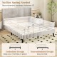 Queen size velvet bed frame with tufted wingback headboard, featuring embedded design and under-bed storage space.
