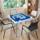Folding 35-inch mahjong table with cup holders, featuring a smooth felt surface, ideal for four players in any setting.