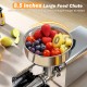 Large 8.5-inch feed chute of the 450W stainless steel tomato strainer for continuous food processing and easy loading.