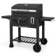 24-inch barrel charcoal grill with 544 sq.in cooking area, two folding side tables, and built-in thermometer for.