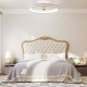 Low-profile 19-inch ceiling fan with adjustable color temperature and remote control, ideal for rooms up to 215 sq.ft.
