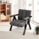 Gray oversized accent chair featuring a triangular metal frame, plush sponge filling, and removable armrest cover for.