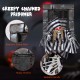 Chained animated Halloween decoration featuring a skull prisoner with LED eyes and creepy sound effects for immersive.