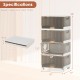 4-cube stackable storage bins with detachable wheels, featuring a modular design and ample storage for easy.
