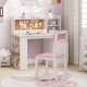 Kids desk and chair set in pink with hutch, cork board, and side shelf, perfect for study and play in children's rooms.