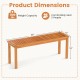 Acacia wood outdoor bench with slatted seat, 48" long, comfortably seats 2 people, ideal for garden use.