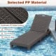 Adjustable outdoor PP chaise lounge chair with coffee finish, ideal for poolside relaxation and easy cleaning.