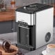 Compact ice maker with built-in water cooler, producing 12 bullet-style ice cubes in 6 minutes for instant cooling.