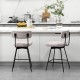 Modern 25-inch upholstered bar stools with backrest and metal legs, perfect for kitchen islands or dining areas.