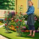 Garden trellis with adjustable height, made of durable PE-coated metal, supporting climbing plants for healthy growth.