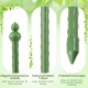 Garden trellis with decorative heads, textured metal tubes, and pointed end caps for stable plant support and growth.