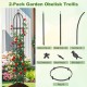 Garden obelisk trellis set for climbing plants, featuring durable black PE-coated metal tubes and 4 decorative heads.