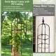 Garden obelisk trellis for climbing plants, 69" tall, black PE-coated metal tubes, sturdy support for flowers and.