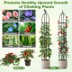 Garden obelisk trellis for climbing plants, 69" height, black PE-coated metal, supports flowers and vegetables.