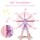 Height adjustable pink kids art easel with 360° rotation, double-sided magnetic board, and spacious storage tray for.