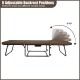 Folding guest sleeper bed in brown with 6 adjustable backrest positions, ideal for home, office, or camping use.