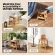 Teak wood shower bench with storage shelf, adjustable foot pads, perfect for bathroom, poolside, or entryway use.