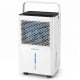 Compact 2000 Sq.Ft 32 Pint dehumidifier in white with smart humidity control, ideal for bedrooms and basements.