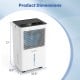 Dimensions of the COSTWAY 2000 Sq.Ft 32 Pint Dehumidifier, measuring 17" x 10.5" x 8.5", ideal for home use.