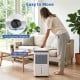 The 2000 Sq.Ft 32 Pint Compressor Dehumidifier features a top handle and 4 wheels for easy mobility in any room.
