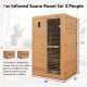 2-person far infrared sauna room with tempered glass door, Canadian hemlock wood, and free red light therapy panel.