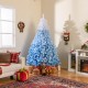 8FT gradient artificial Christmas tree with 456 flocked branch tips, perfect for creating a festive holiday atmosphere.