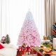 7FT artificial Christmas tree with gradient design and 456 flocked branch tips, perfect for holiday decor in any space.