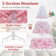 7FT artificial Christmas tree with 456 flocked branch tips, flexible hinges, and a folding metal stand for easy setup.