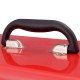 Close-up of the black grip handle on the red Portable Garage Mechanic Tool Cabinet Box with 3 drawers for easy.