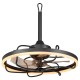 20” black ceiling fan with dimmable LED light, 6 speeds, and remote control for versatile airflow and comfort.